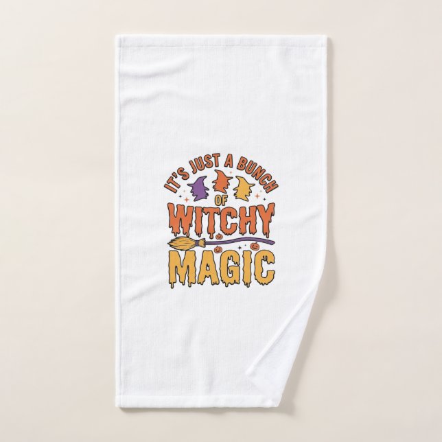 Witchy Magic Halloween Typography Design_1 Hand Towel (Hand Towel)