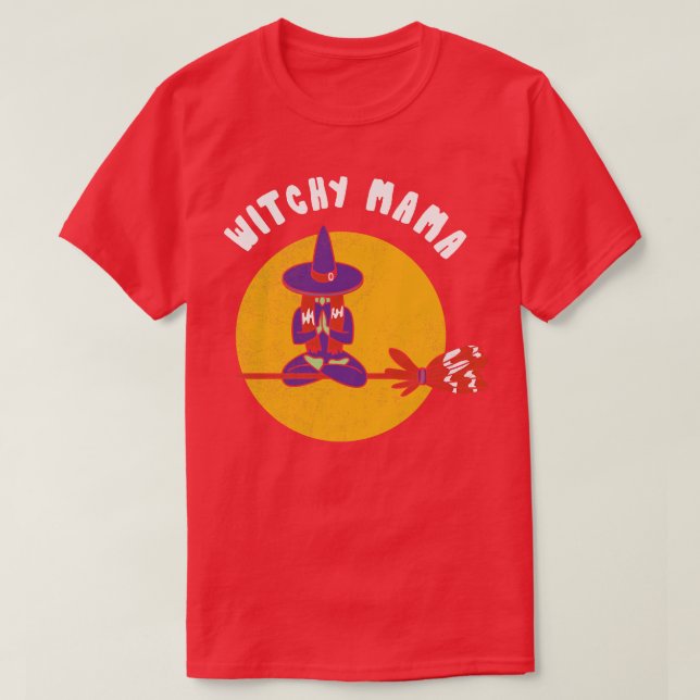 Witchy Mama Funny Witch Halloween Tshirt Scary Par (Design Front)