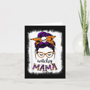 Witchy Mama Halloween Hair Skull Witch Mum Funny Card