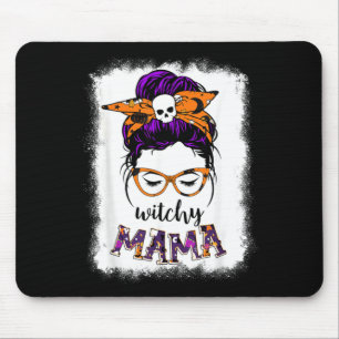 Witchy Mama Halloween Hair Skull Witch Mum Funny Mouse Pad