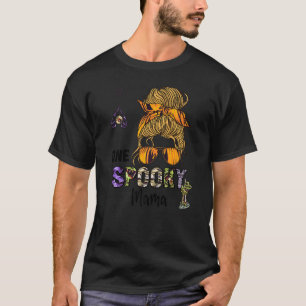 Witchy Mama Skull Witch Groovy One Spooky Mama 1 T-Shirt