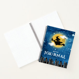 Witchy Moonlight Lined Journal Spiral Notebook
