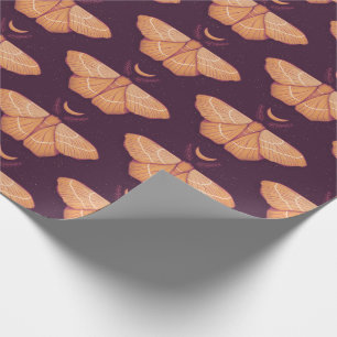 Witchy Moth Moon Purple Magical Insect Wrapping Paper