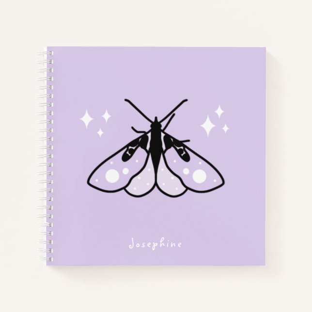 Witchy Moth Personalised Notebook (Front)