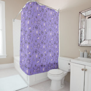 Witchy Occult Symbols Pattern - Mystical Magical Shower Curtain