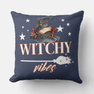 Witchy October Vibes T-shirt Halloween Tee Cushion