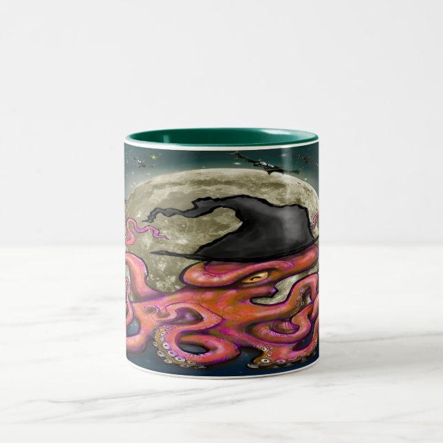 Witchy Octopus Two-Tone Coffee Mug (Center)