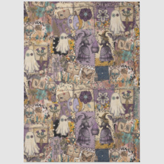 Witchy Patchwork in Purple and Blues Unique Gifts Tissue Paper