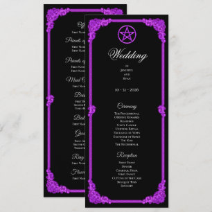 Witchy purple Glow Gothic Wedding Program