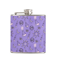 Witchy Purple Potion, Moon, Sun and Eye Pattern