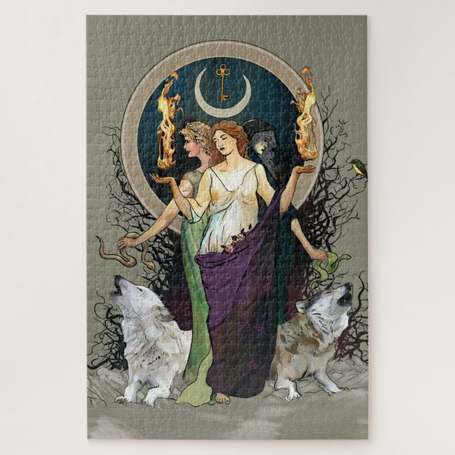 Witchy Puzzle - Hecate - Moon Goddess Puzzle (Vertical)