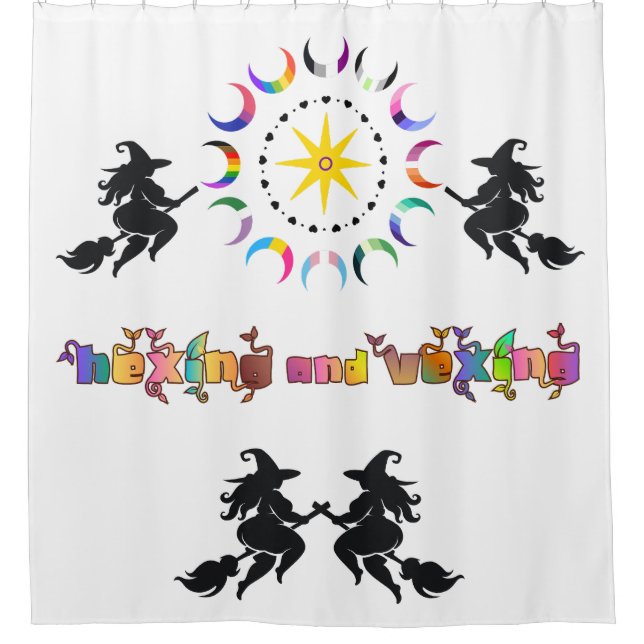 Witchy Queer Pride Shower Curtain (Front)