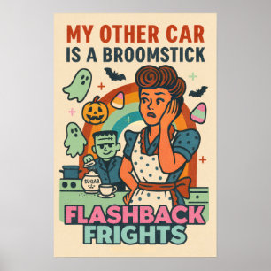 Witchy Retro Kitchen Chaos Poster