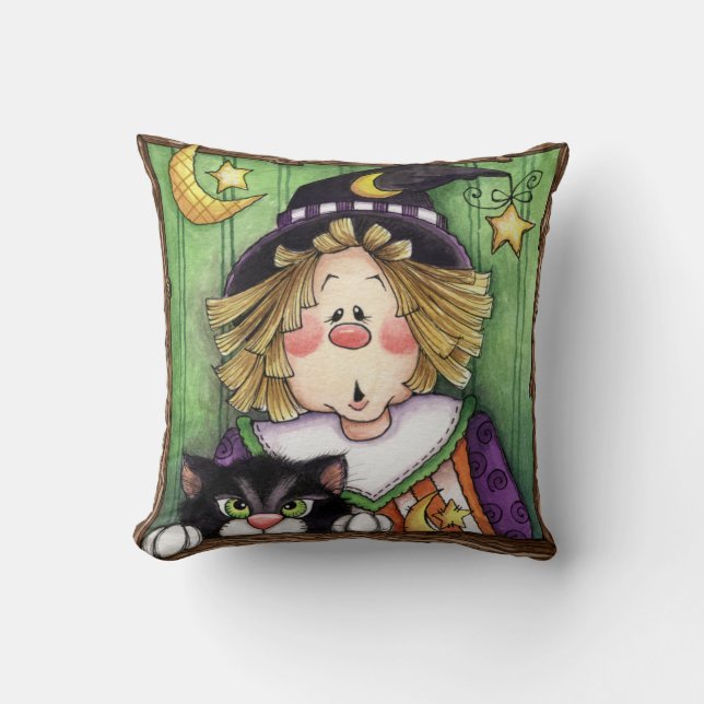 Witchy Scarecrow  Cushion (Front)