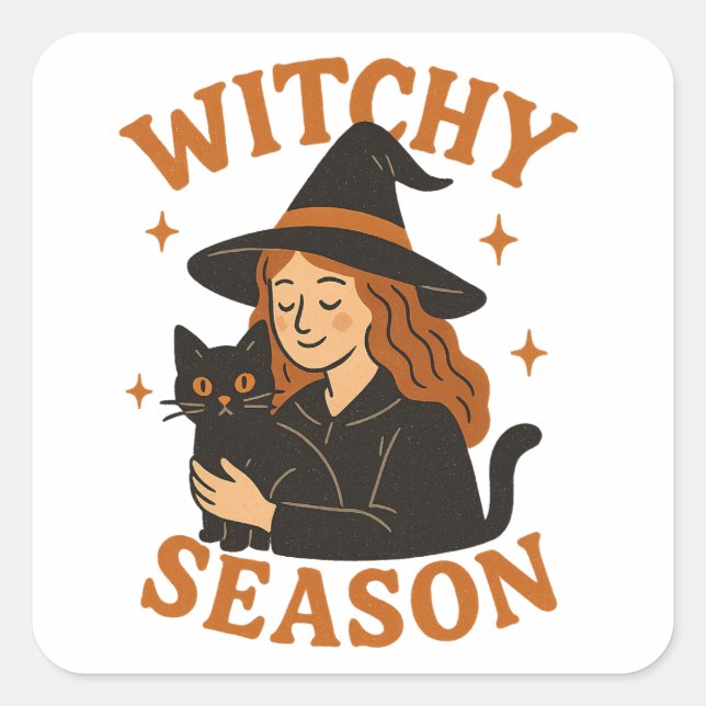Witchy season square sticker (Front)