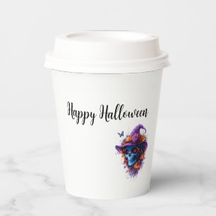 Witchy Skull "Happy Halloween" Travel Mug Paper Cups