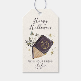 Witchy Spell Book Happy Halloween Gift Tags