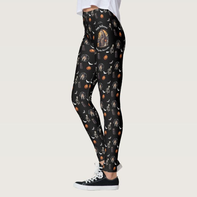 🕷️ Witchy Spooky Halloween- BLACK- Leggings 🎃👻 (Left)