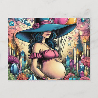 Witchy Vibes Baby Shower  Invitation Postcard
