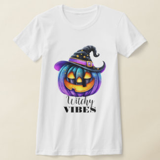 Witchy Vibes Black Witch Jack o'Lantern T-Shirt