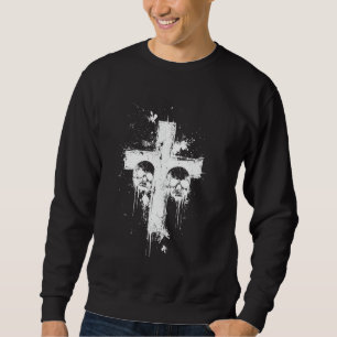 Witchy Vibes Cross Gothic Aesthetic Occult Art Sweatshirt