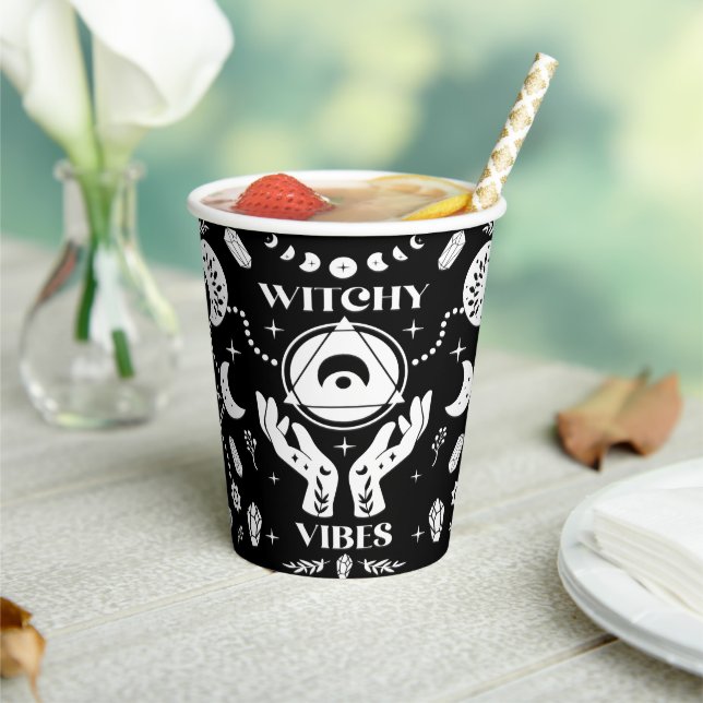 Witchy Vibes Halloween Paper Cups (Insitu)