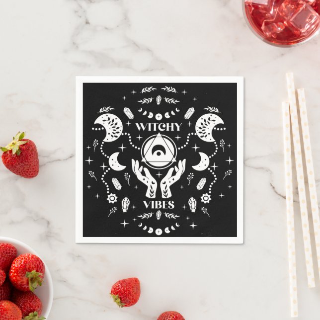 Witchy Vibes Halloween Paper Napkins (Insitu)