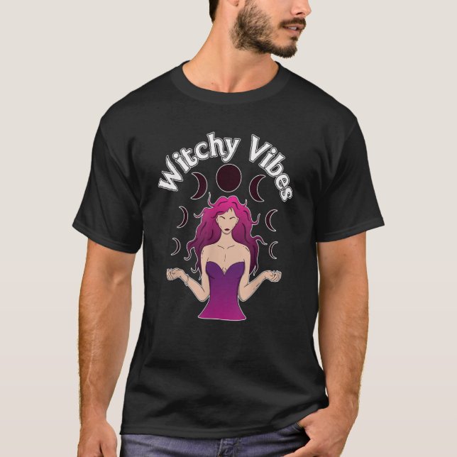 Witchy Vibes Inspirational Manifestation Crystals  T-Shirt (Front)
