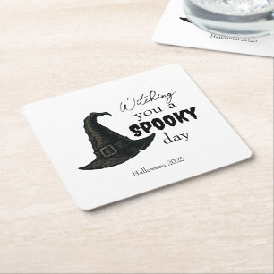 Witchy Vibes - Spooky & Stylish Square Paper Coaster