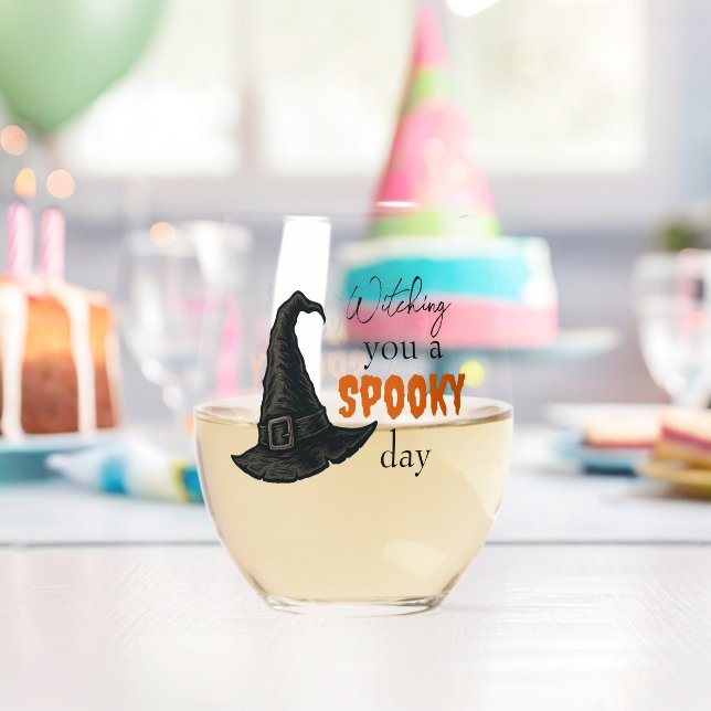Witchy Vibes - Spooky & Stylish |  Stemless Wine Glass (Insitu (Birthday))