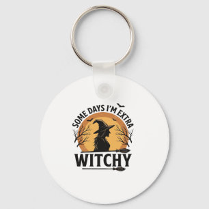 Witchy Vintage Halloween Quote Vector Design_1 Key Ring