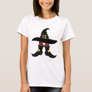 Witchy Walkabout: Hat and Heels Halloween Graphic T-Shirt