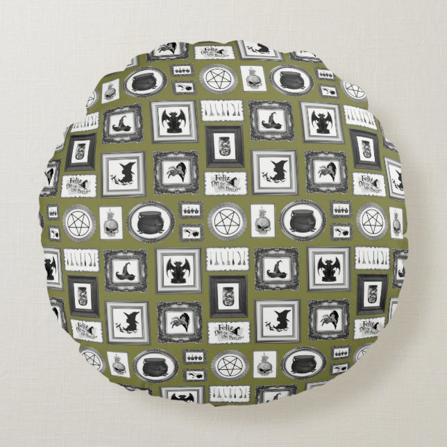 WITCHY WALLS ROUND CUSHION (Front)