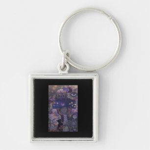 Witchy Whimsigoth Aesthetic With Cats Key Ring