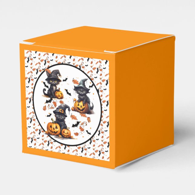 Witchy Whiskers & Pumpkin Parade Favour Box (Front Side)