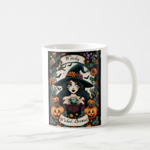 Witchy, Wicked, Brewed Attractive Halloween Witch  Coffee Mug