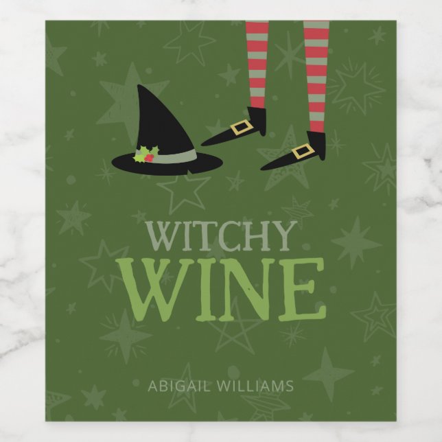 Witchy Wine Food and Beverage Label Set (Single Label)
