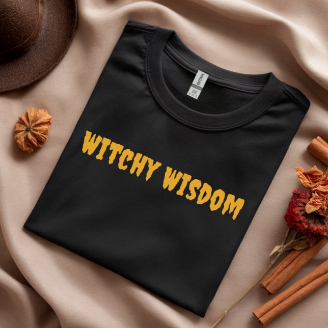 Witchy Wisdom halloween orange typography T-Shirt (Creator Uploaded)