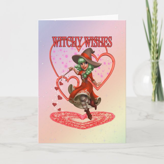 Witchy Wishes, Fantasy Design.. Card (Front)