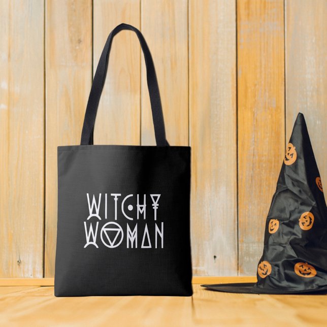 Witchy Woman Cute Black Witch Halloween Tote Bag (Creator Uploaded)