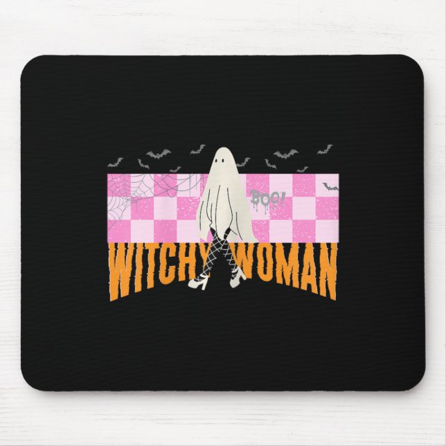 Witchy Woman Funny Halloween Costume Spooky Femini Mouse Pad (Front)