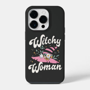 Witchy Woman Funny Pink Witch Halloween iPhone 14 Pro Case