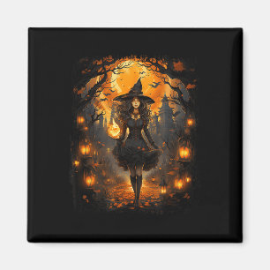Witchy Woman Girl Halloween Costume Witchcraft Wit Magnet