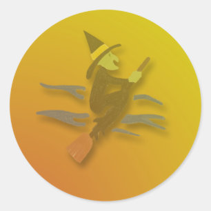 Witchy Woman Halloween Classic Round Sticker