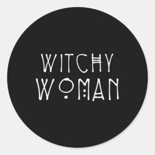 Witchy Woman Halloween Costume Classic Round Sticker