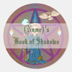 Witchy Woman Penctacle Pixel Art Classic Round Sticker