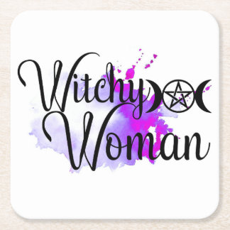 Witchy Woman Square Paper Coaster