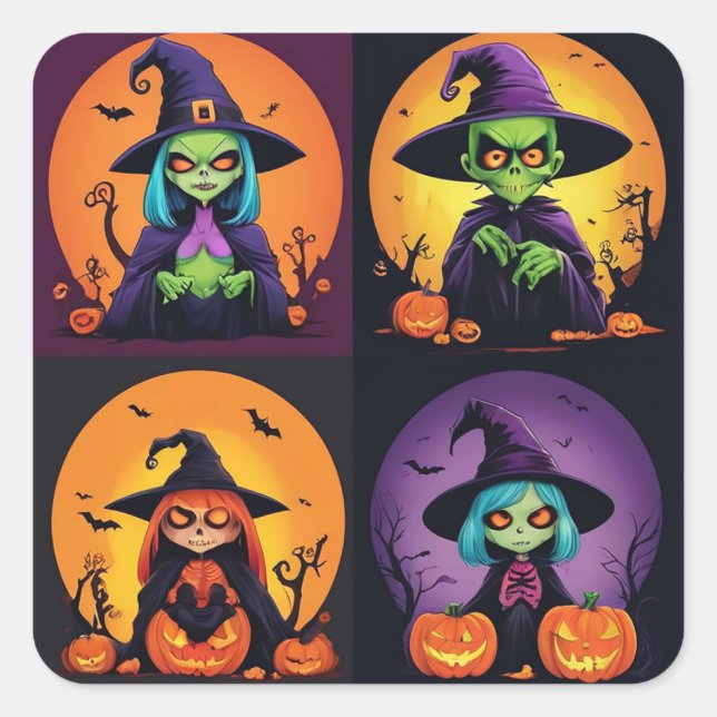 Witchy Wonders Square Sticker (Front)