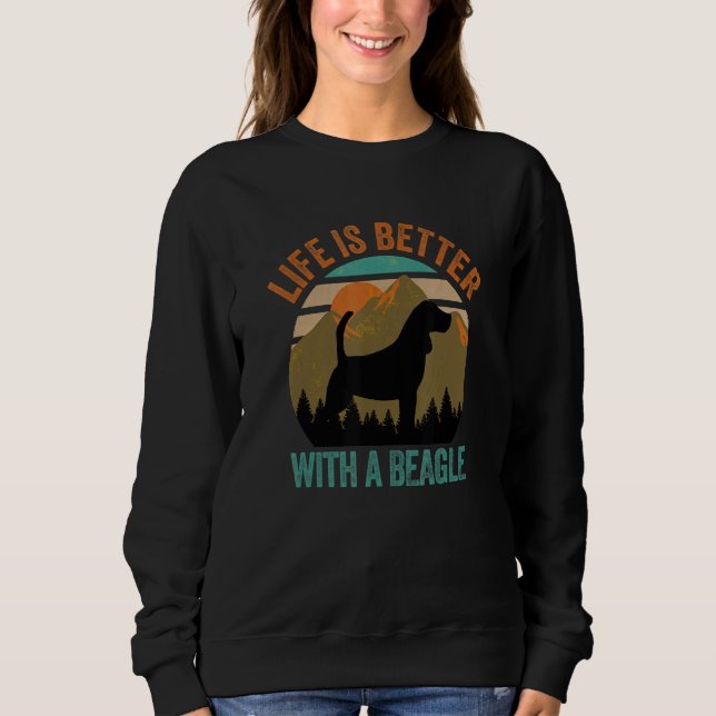 With A Beagle Distressed Mountains Sweatshirt (Front)