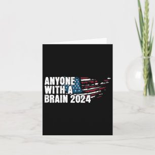 With A Brain 2024 Election Humour Tee Card